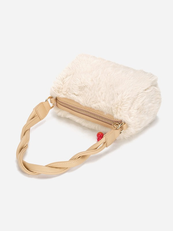 Plush Decor Twist Strap Shoulder Bag - FD ⚡