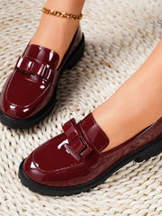 Bow Knot Design Slip-On Loafers