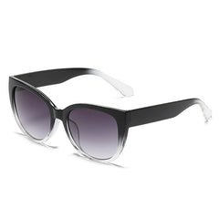 Black Full Frame Exaggerated Cat Eye Grey Gradient Lens Sunglasses
