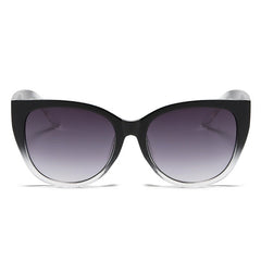 Black Full Frame Exaggerated Cat Eye Grey Gradient Lens Sunglasses