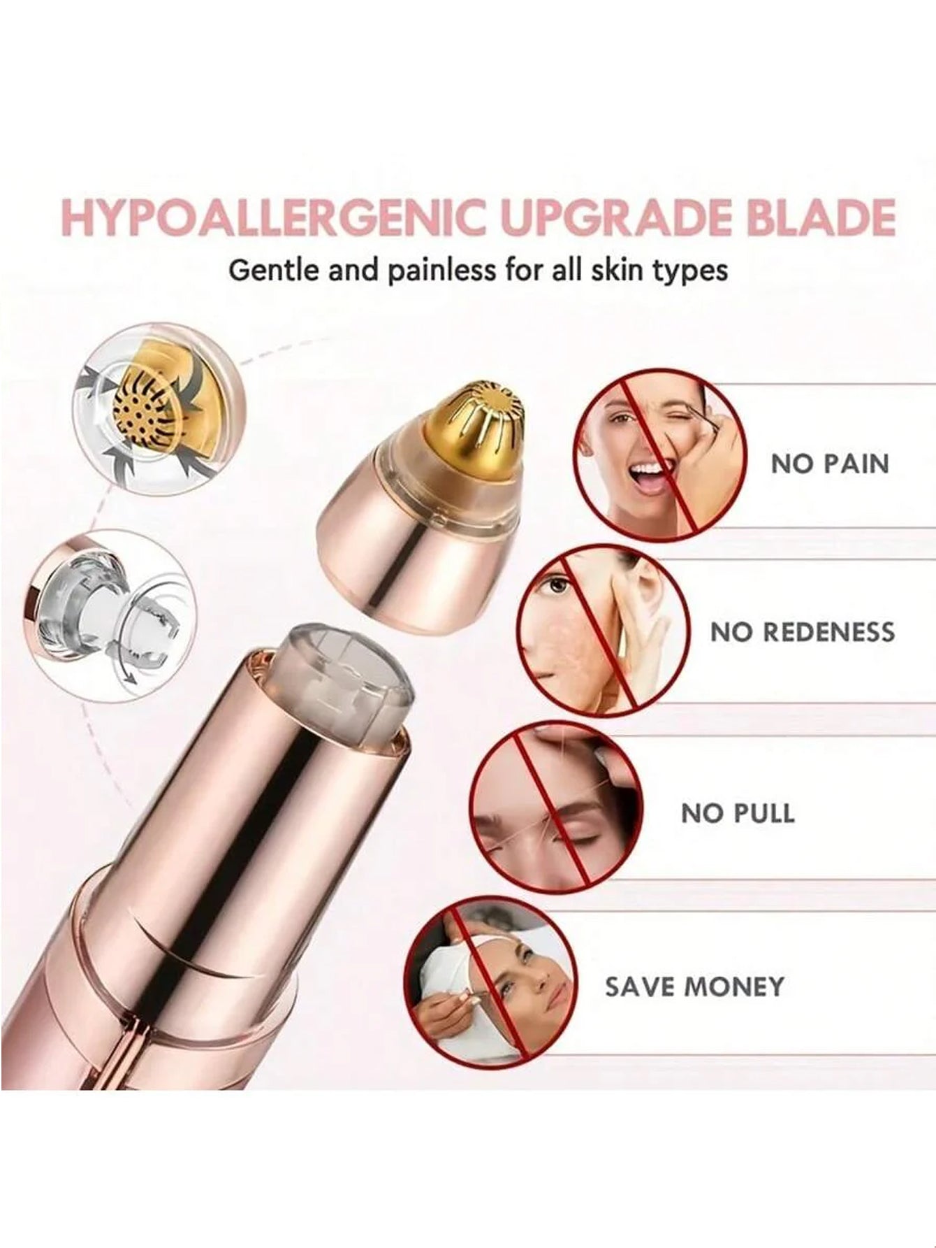 Rechargeable  Eyebrow Hair Remover For Lip Nose & Face