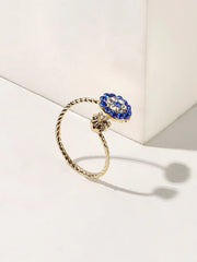 Rhinestone Decor Cuff Ring 1pc  - FD ⚡