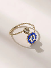Rhinestone Decor Cuff Ring 1pc  - FD ⚡