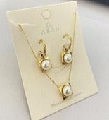 3pcs Pearl Stainless Steel Jewelry Set - FD ⚡