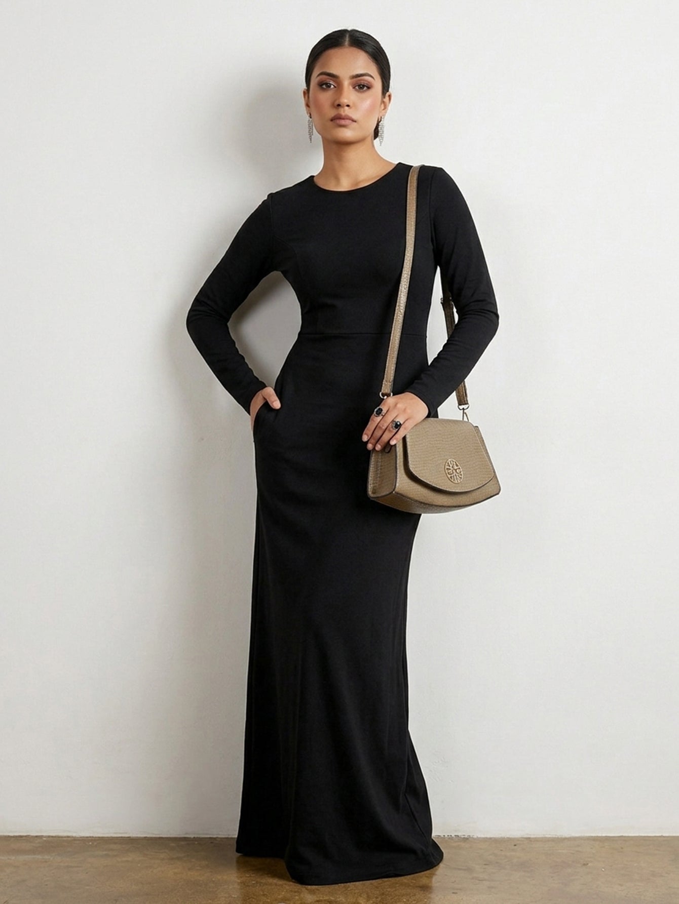 Snakeskin Pattern Flap Chain Evening Bag - Khaki