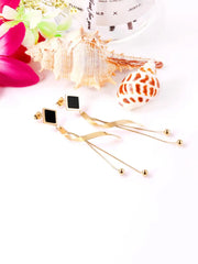 Stainless steel black square Shaped Drop Earring - FD ⚡