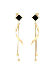 Stainless steel black square Shaped Drop Earring - FD ⚡