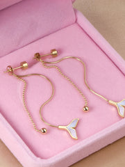 Stainless Steel Charm Drop Earrings - FD ⚡