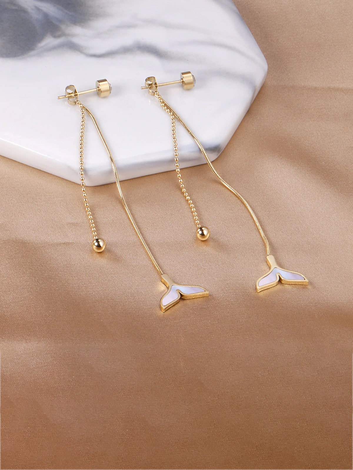 Stainless Steel Charm Drop Earrings - FD ⚡