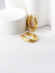 Stainless Steel Chunky Hoop Earrings - FD ⚡