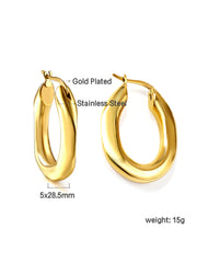 Stainless Steel Chunky Hoop Earrings - FD ⚡