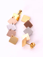 Stainless steel colorful rhombus drop earrings - FD ⚡
