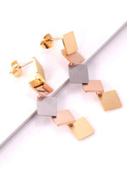 Stainless steel colorful rhombus drop earrings - FD ⚡