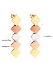 Stainless steel colorful rhombus drop earrings - FD ⚡