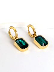 Stainless Steel Cubic Zirconia Drop Earrings