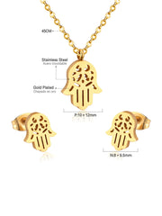 Stainless steel Pendant Necklace and Earring Jewelry Set - FD ⚡