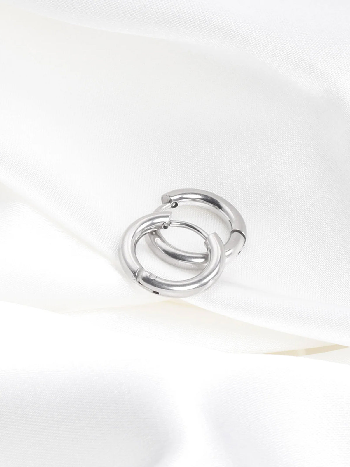 Stainless Steel Round Shaped Hoop Earrings - FD ⚡