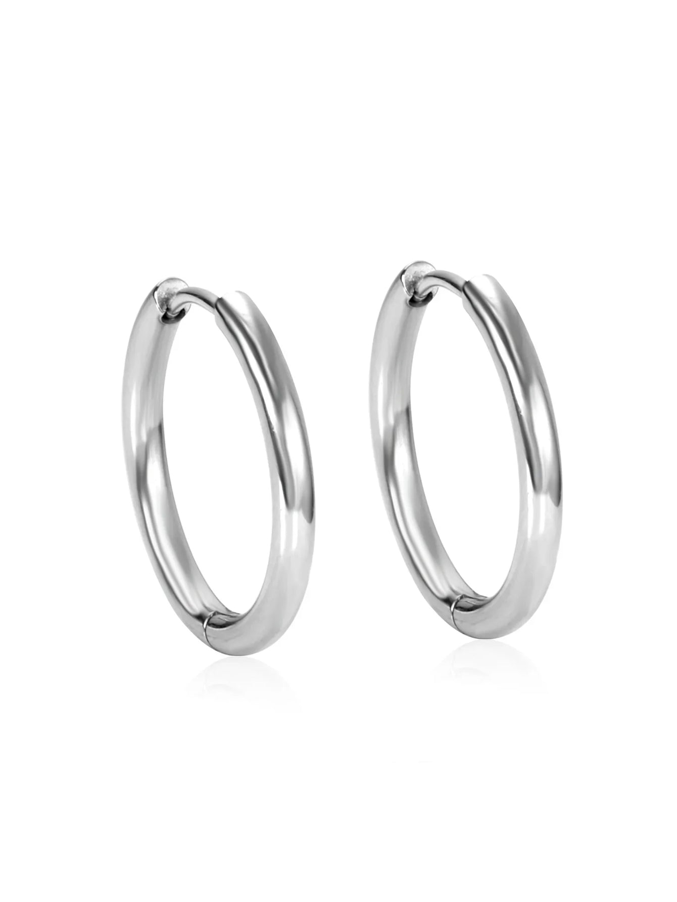 Stainless Steel Round Shaped Hoop Earrings - FD ⚡