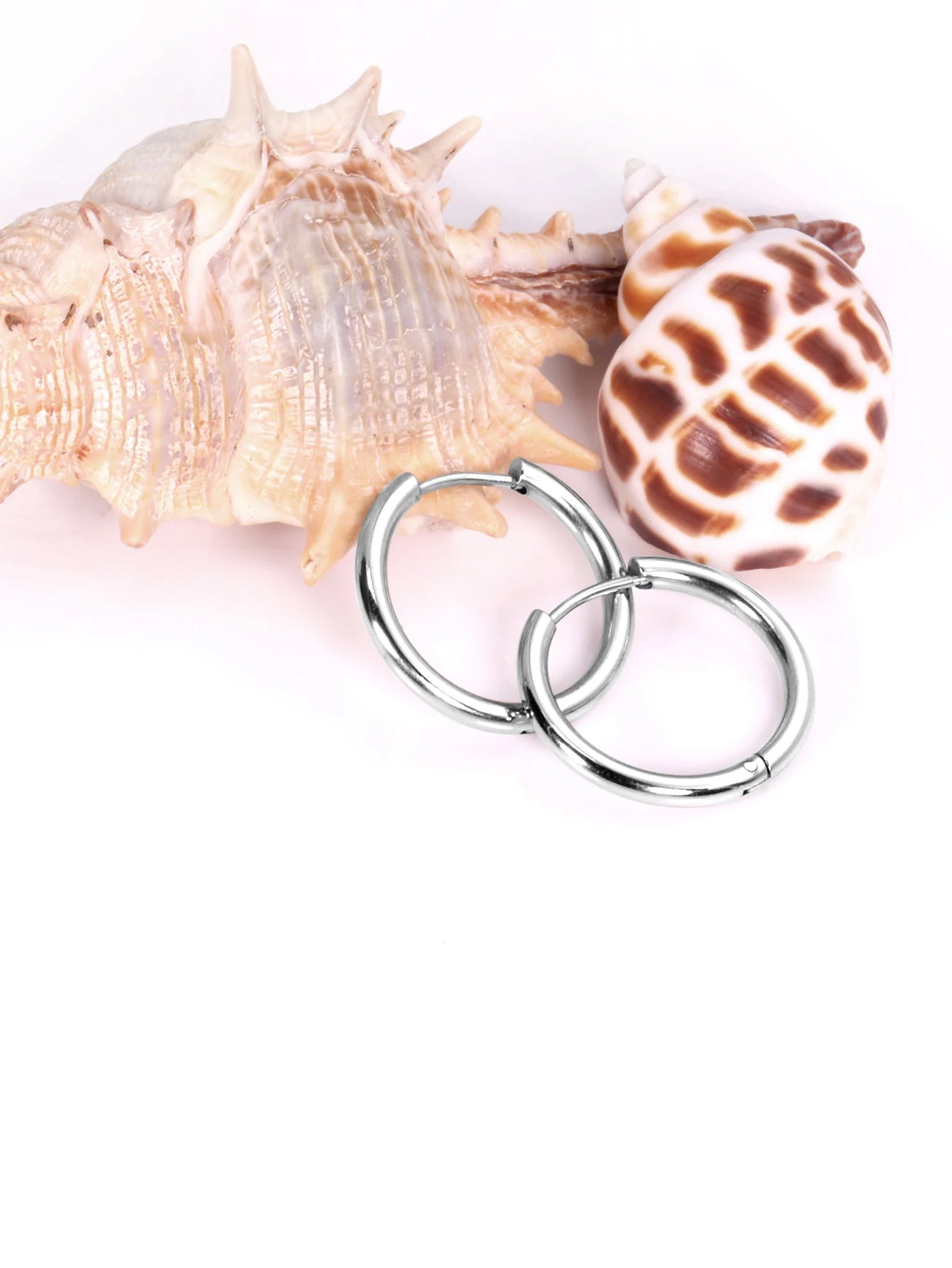 Stainless Steel Round Shaped Hoop Earrings - FD ⚡