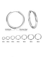 Stainless Steel Round Shaped Hoop Earrings - FD ⚡