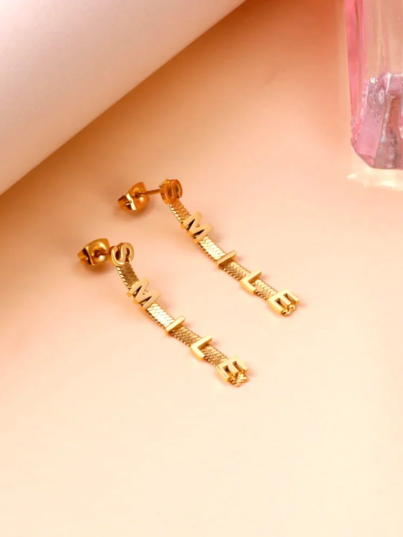 Stainless Steel smile chain Hoop Earrings