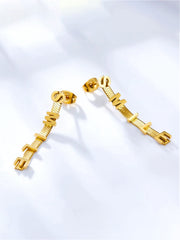 Stainless Steel smile chain Hoop Earrings