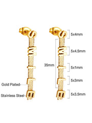 Stainless Steel smile chain Hoop Earrings