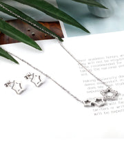 Stainless steel stud earring and necklace jewelry set - FD ⚡