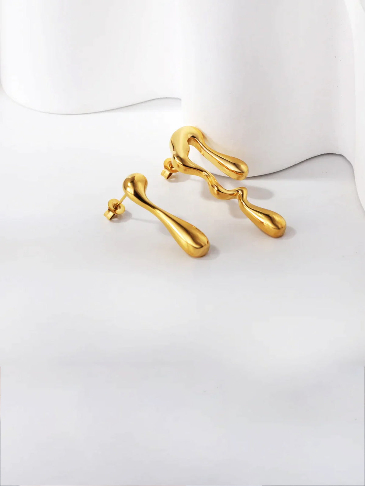 Stainless Steel Teardrop Dangle Earrings - FD ⚡