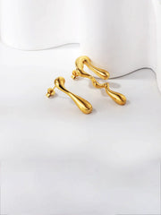 Stainless Steel Teardrop Dangle Earrings - FD ⚡