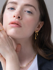 Stainless Steel Teardrop Dangle Earrings - FD ⚡