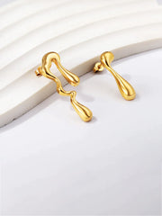 Stainless Steel Teardrop Dangle Earrings - FD ⚡