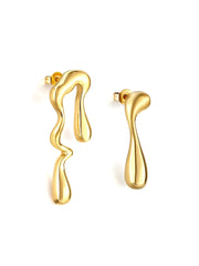 Stainless Steel Teardrop Dangle Earrings - FD ⚡