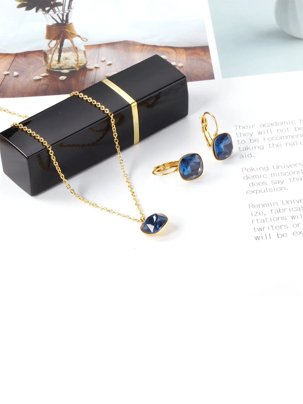 Stainless Steel Zircon Jewelry Set  - FD ⚡