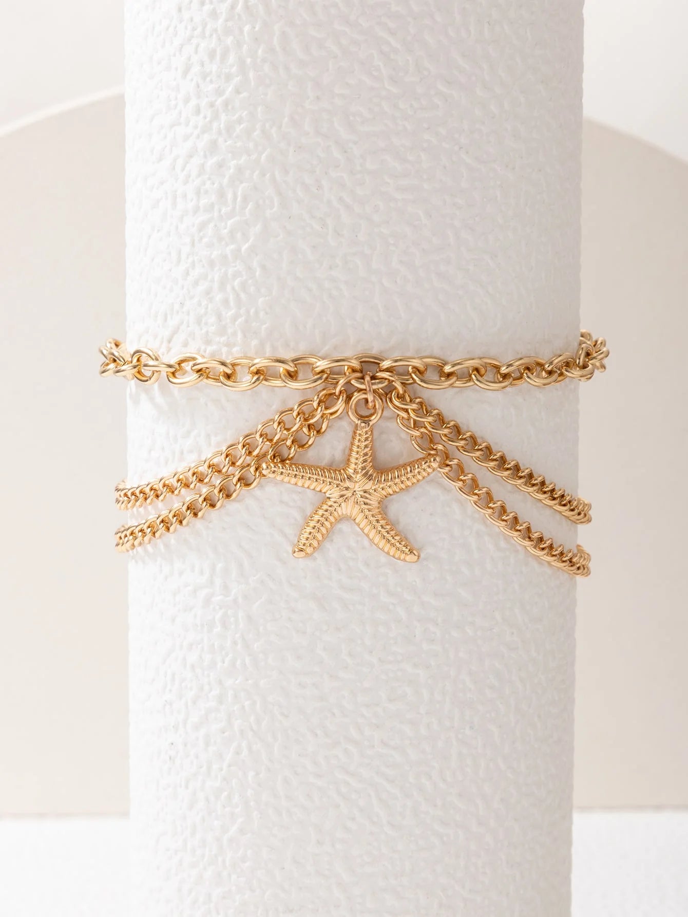 Starfish Charm Layered Anklet