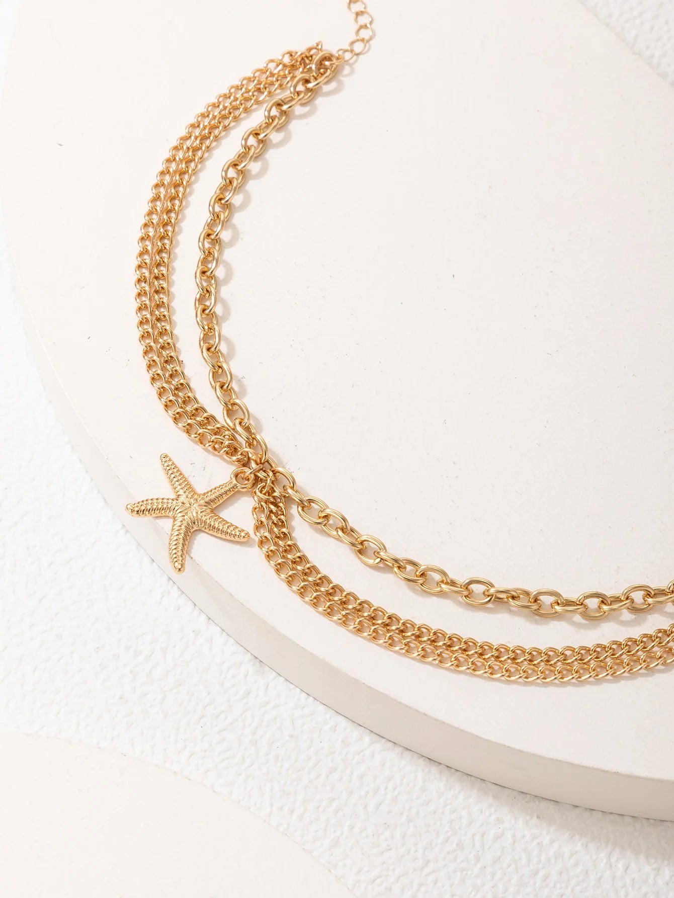 Starfish Charm Layered Anklet