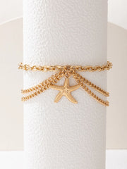 Starfish Charm Layered Anklet