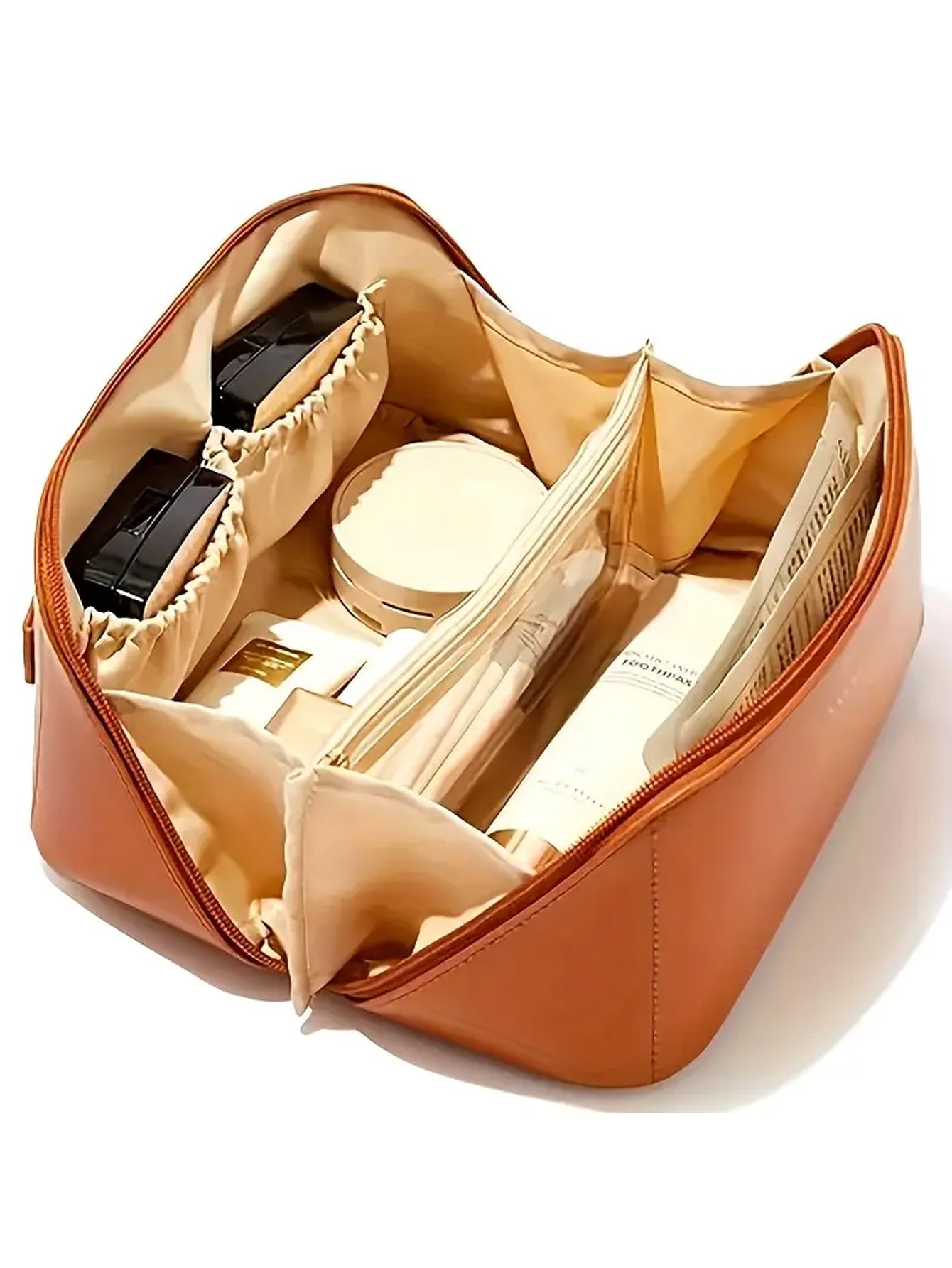 Stylish Imitation Cosmetic Bag Brown - FD ⚡