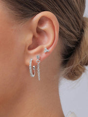 3pairs Rhinestone & Chain Decor Earrings - Gold - FD ⚡