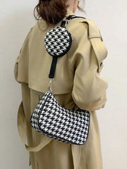 Versatile Personality Crossbody & Shoulder Bag With Black Wallet