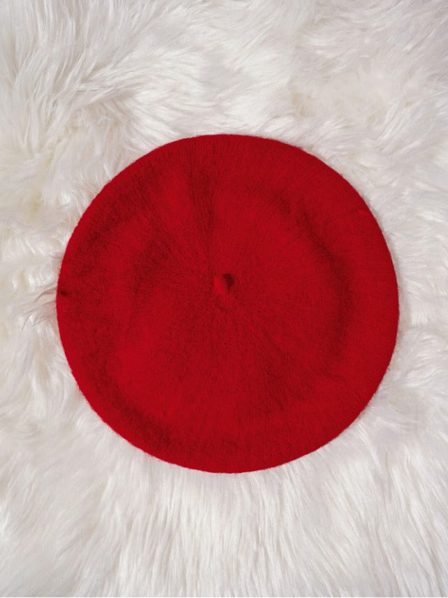 Basic Solid Beret - Red