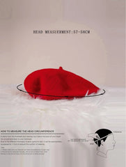 Basic Solid Beret - Red
