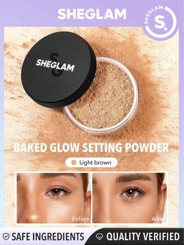 Baked Glow Setting Powder - Light Brown