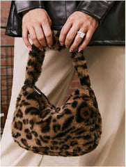 Galloways Leopard Pattern Stylish Plush Handbag - Multicolor