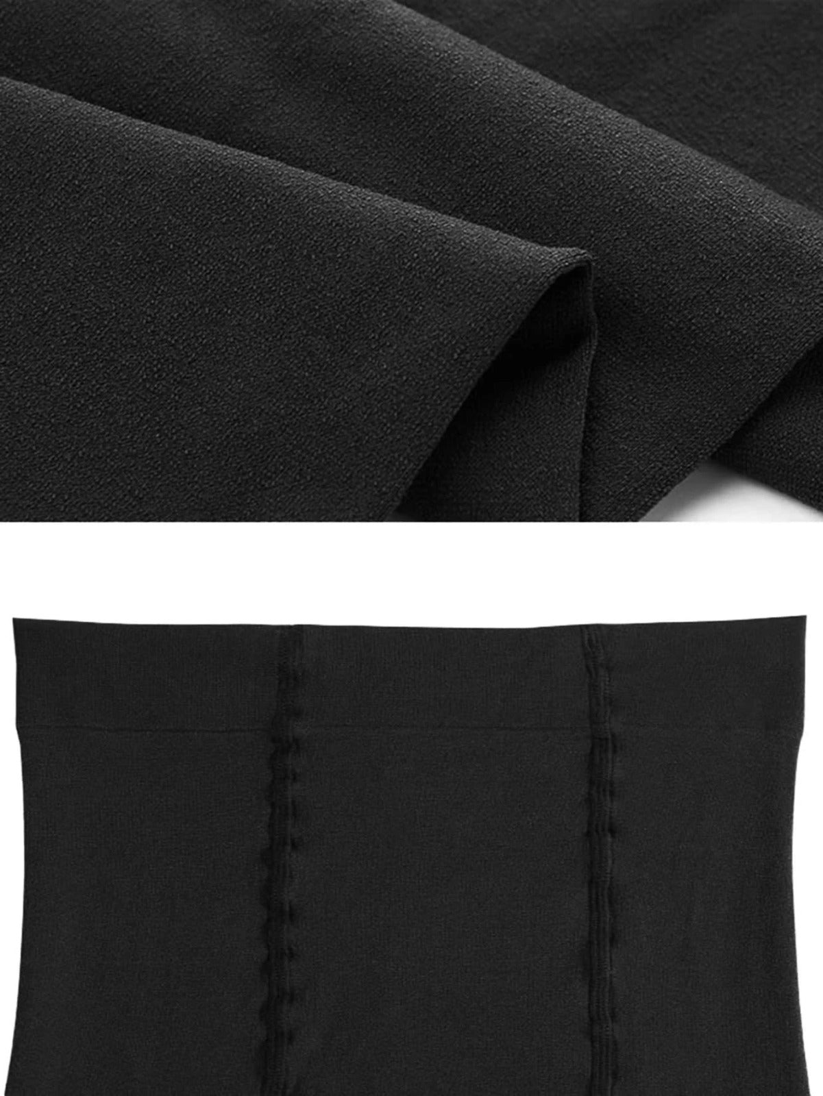 1pc Solid Fleece Lined Leggings - Black - FD ⚡