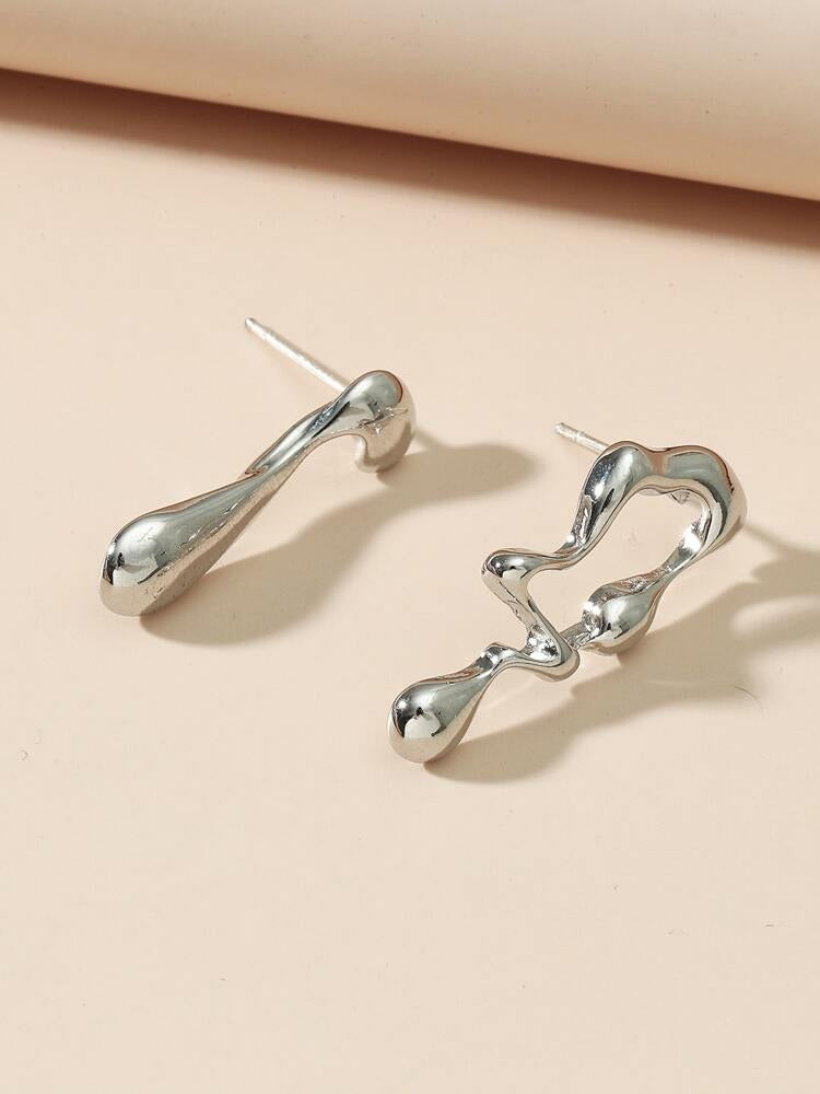 Irregular Stud Earrings - Silver - FD ⚡