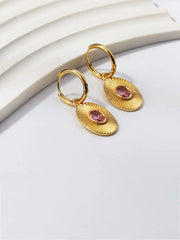 Zircon Emerald Hoop Earrings