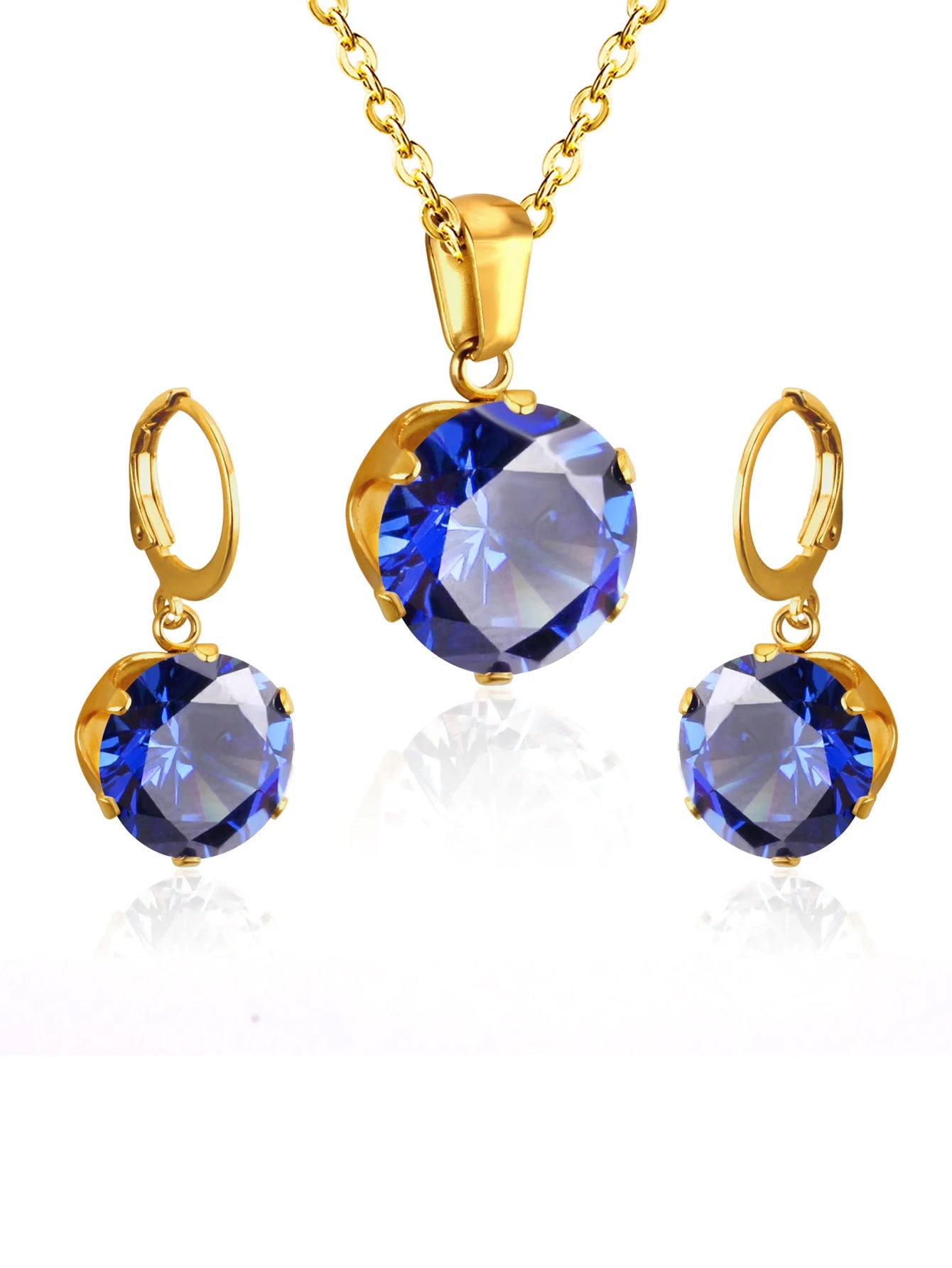Zircon necklace and earrings jewelry set - FD ⚡