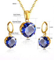 Zircon necklace and earrings jewelry set - FD ⚡