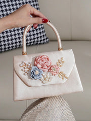 Glitter Floral Evening Clutch Bag